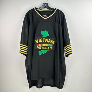 Vtg JWM Jersey Mens‎ 3XL Vietnam Veteran Mesh All Gave Some Embroidered Black